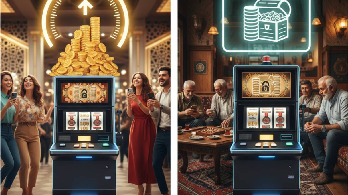 Aşamalı ve sabit jackpot türlerinin görsel olarak ayrımını gösteren bir grafik.